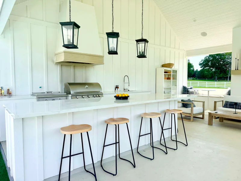 The outdoor kitchen and grill